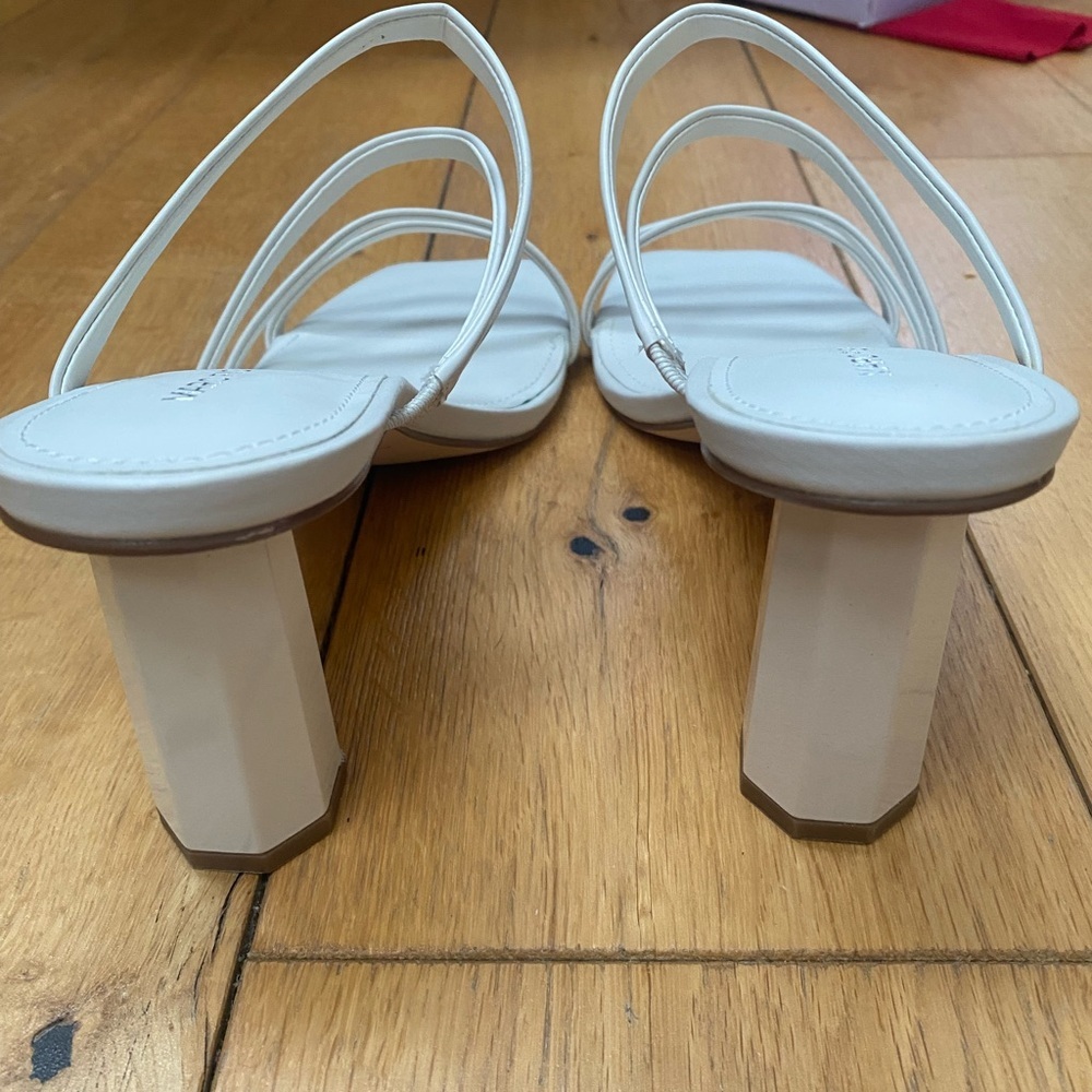 Marc Fisher Ivory White Strappy slide in heels​ - Picture 9 of 9